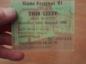 Thin Lizzy replica concert ticket