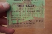 Thin Lizzy replica concert ticket