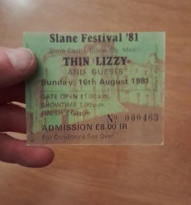 Thin Lizzy replica concert ticket
