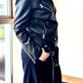 Stradivarius oversized faux leather biker jacket black - Size M Image 6