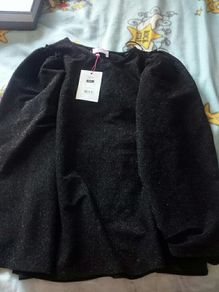 Bnwt Black Lurex Flare Top
