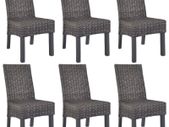 Dining Chairs 6 pcs Brown Kubu Rattan and Mango Wood