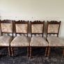 Antique extendable oak table and 4 carved oak chairs Image 3