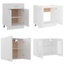 4 Piece Kitchen Cabinet Set White Image 5