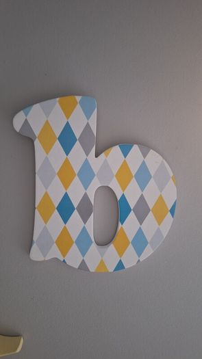 Alphabet wooden wall art.