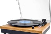Bluetooth Portable Vinyl Turntable, Belt Drive 3 Speed 33/45/78 RPM Vinyl LP Player, with 2 Built-in Stereo Loudspeakers, Supports RCA, Bluetooth Vintage Phonograph (FREE POSTAGE)