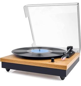 Bluetooth Portable Vinyl Turntable, Belt Drive 3 Speed 33/45/78 RPM Vinyl LP Player, with 2 Built-in Stereo Loudspeakers, Supports RCA, Bluetooth Vintage Phonograph (FREE POSTAGE)