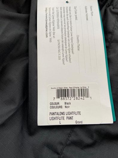 LOWE ALPINE rainwear showerproof bottoms