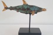 Hammerhead Shark - Patinated Bronze With Gold Accents