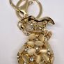 Created White Cats Eye, White Austrian Crystal Vas Keychain In Yellow Gold Tone Image 8