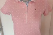Genuine Tommy Hilfiger pink polka dot ladies polo top size S  Perfect condition Postage included