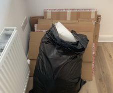 boxes and bubble wrap