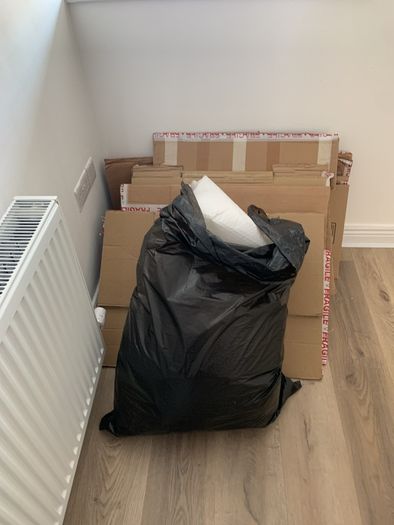 boxes and bubble wrap