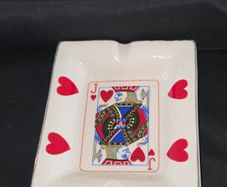 Vintage Jack of Hearts Ceramic Ashtray