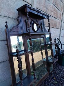 Antique mahogany over mantle piece