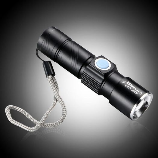 Mini Q5 LED 1000LM USB Rechargeable Zoom Flashlight Flash Torch Lamp Light Walking 3 Modes
