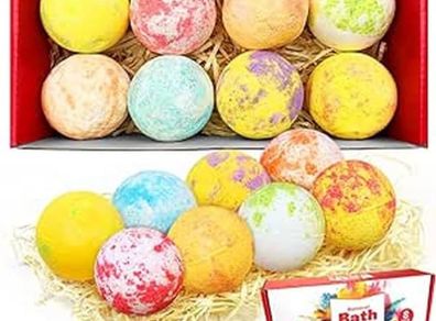 8 x Bath Bombs Value Women's Set, Handmade, Moisturising, Vegan & Cruelty Free, Beauty Spa Gift Set, Bath Fizzers