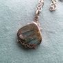 Vintage Labradorite Stg Silver Pendant & Chain Image 2