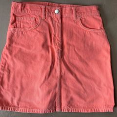 Coral Denim Skirt