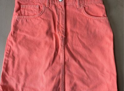 Coral Denim Skirt