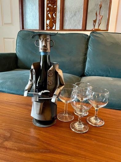 Barbeque Chef Quirky Metal Wine Bottle Holder