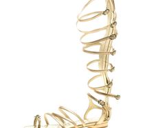Chanel Gold Gladiator Sandals Size 40