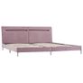 Bed Frame with LED Pink Fabric 150x200 cm Image 3