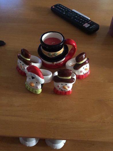 xmas napkin rings & candle