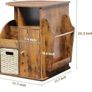 Rotating End Table with Storage, Rotating Side Table Living Room, Side Table with Magazine Holder, Basket and Cabinet, Sofa Side Farmhouse End Tables with Open Shelf (Rustic Brown) Image 3