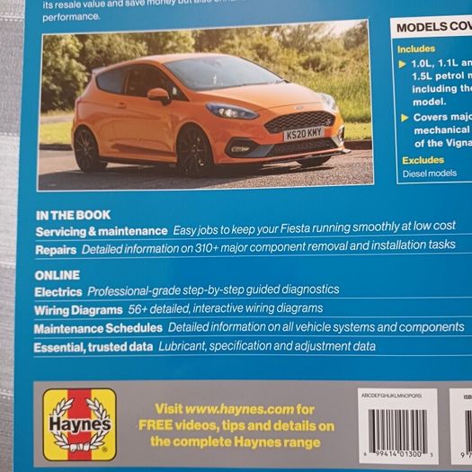 Ford Fiesta Petrol (2017-2023) Haynes Repair Manual