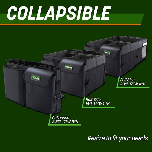 NEW SALE |  Car Boot Organiser (Black) - Storage with Tie Down Straps, Best for Tidy Auto Organization & Boot Bag Maintenance