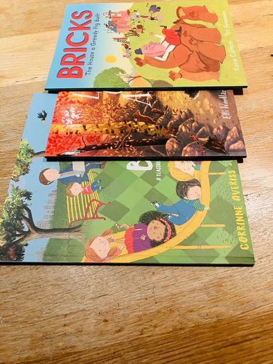 Kids Picture Story Books x3 - Bricks, Little Goose & Boy on the Bench
