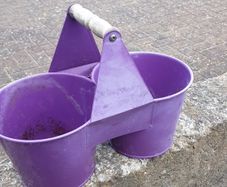 Twin flower pots metal.