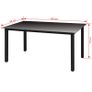 Garden Table Black 150x90x74 cm Aluminium and Glass Image 2