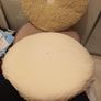 2 x Cream round boucle cushions Image 4
