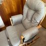 Babylo Brompton Glider & Footstool Grey suedette/Natural wood Image 2