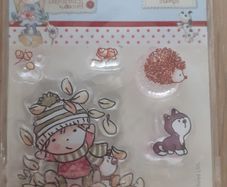 Seasonal themed cute stamp set - animals, nature, autumn-winter