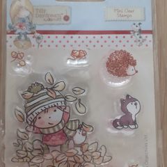 Seasonal themed cute stamp set - animals, nature, autumn-winter