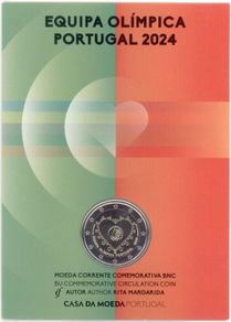 Portugal 2 Euro Commemorative Coin 2024 - Portuguese Olympic Team BU. Coincard.