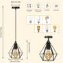 Industrial Ceiling Lights | Ceiling Light Fitting | Basket Metal Basket Pendant Lighting Ceiling | Retro Chandeliers Ceiling Light E27 Bulb For Living Room Hallway Kitchen Bedroom Lighting (FREE POSTAGE) Image 6