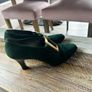 Vintage Christian Dior green heels with gold buckle Image 5