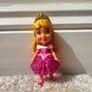 Disney Princess Aurora Sleeping Beauty Mini Doll Pink Dress approx. 9 cm. Used Please see photos Image 9