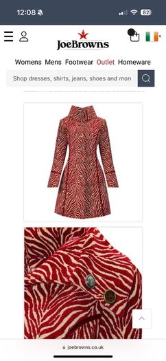 Joe Browns red Jaquard Zebra Coat - brand new never worn