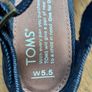 TOMS Denim Wedge Espadrilles Size 3.5 Blue Patterned Image 5