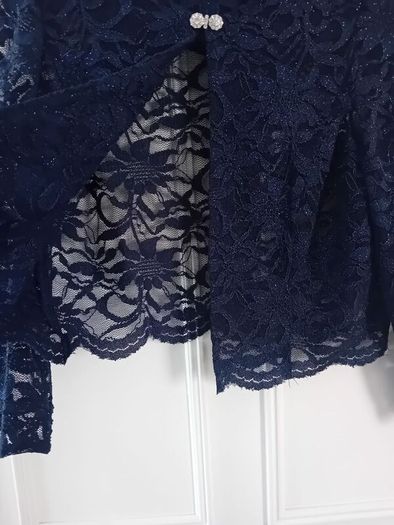 Uk 10 Eliza J 2 piece Navy Midi Dress and Lace Jacket