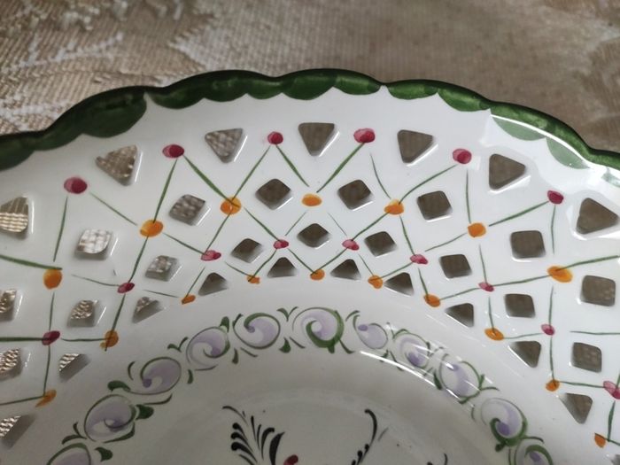 Vintage Hand-Painted Ceramic Fruit Bowl Made in Portugal