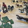 Vintage Lead Metal Farm Bundle Animals, People & Equipment Image 9