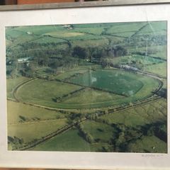 Two framed aerial photographs of Jim Bolger s stud