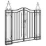 Garden Gate Black 121x8x120 cm Wrought Iron Image 3