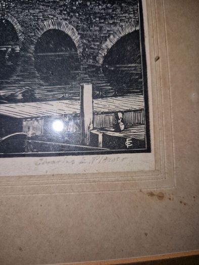 Charles Edwin Flower - Original signed woodcut